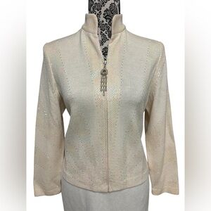 ❌SOLD❌ St. John Evening Cream Zip Up Jacket Sz 4